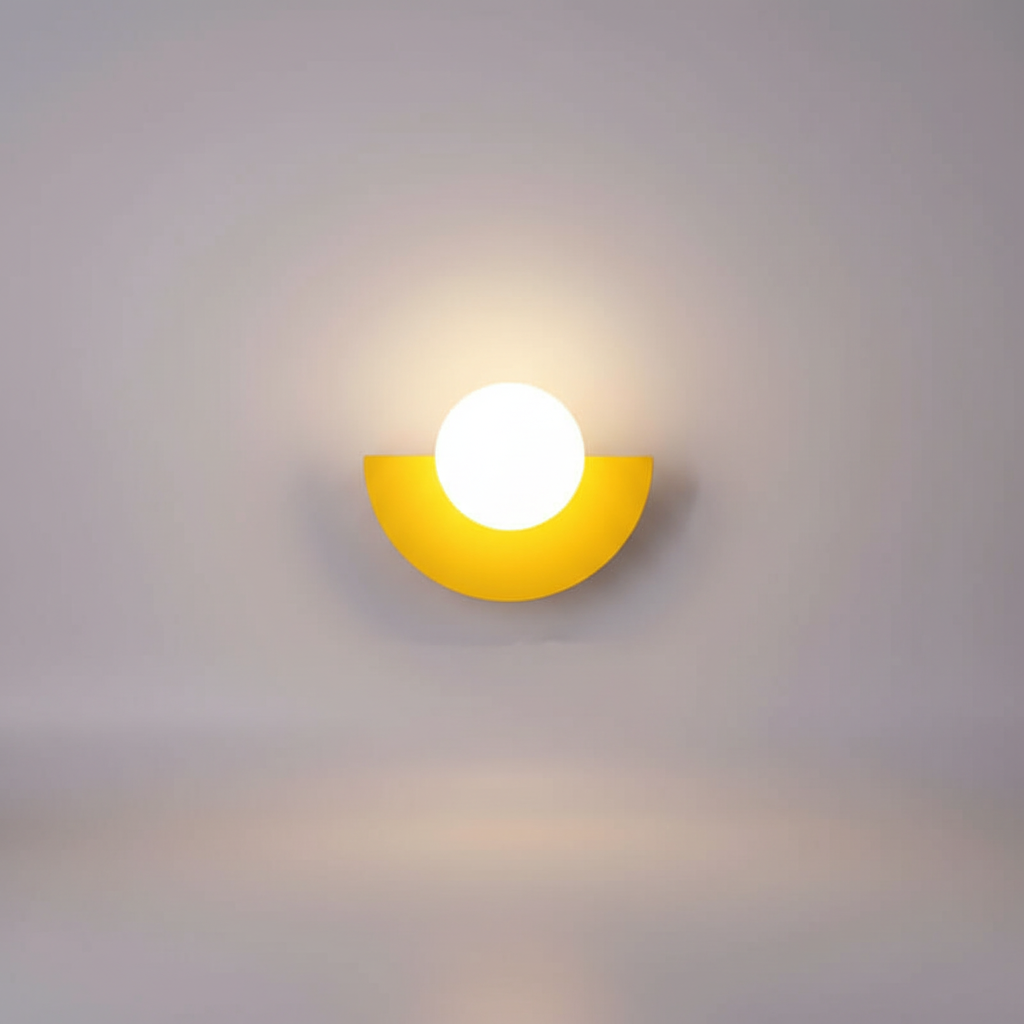 Half-Moon Metal Wall Light Fixture
