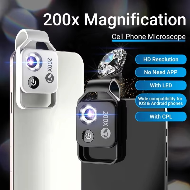 DetailView 200X | Clip-On Smartphone Microscope for Clear Insights