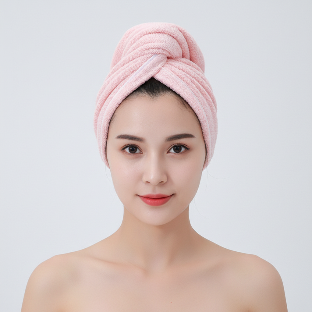 Water-Resistant Microfiber Towel for Hair Drying