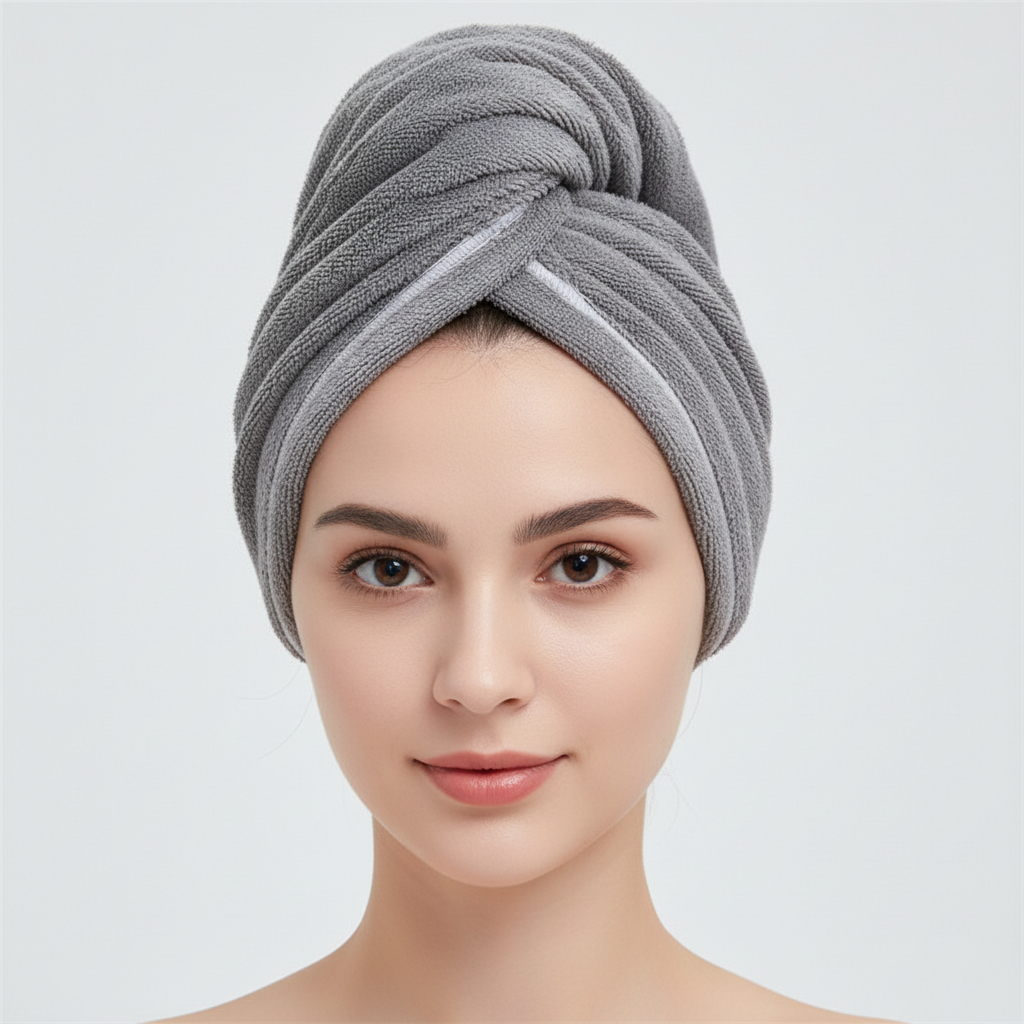 Water-Resistant Microfiber Towel for Hair Drying