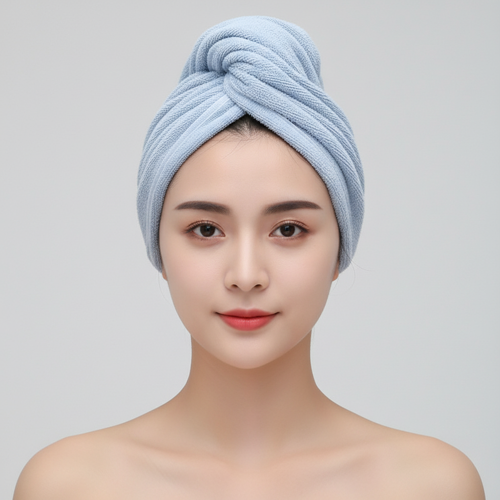 Water-Resistant Microfiber Towel for Hair Drying