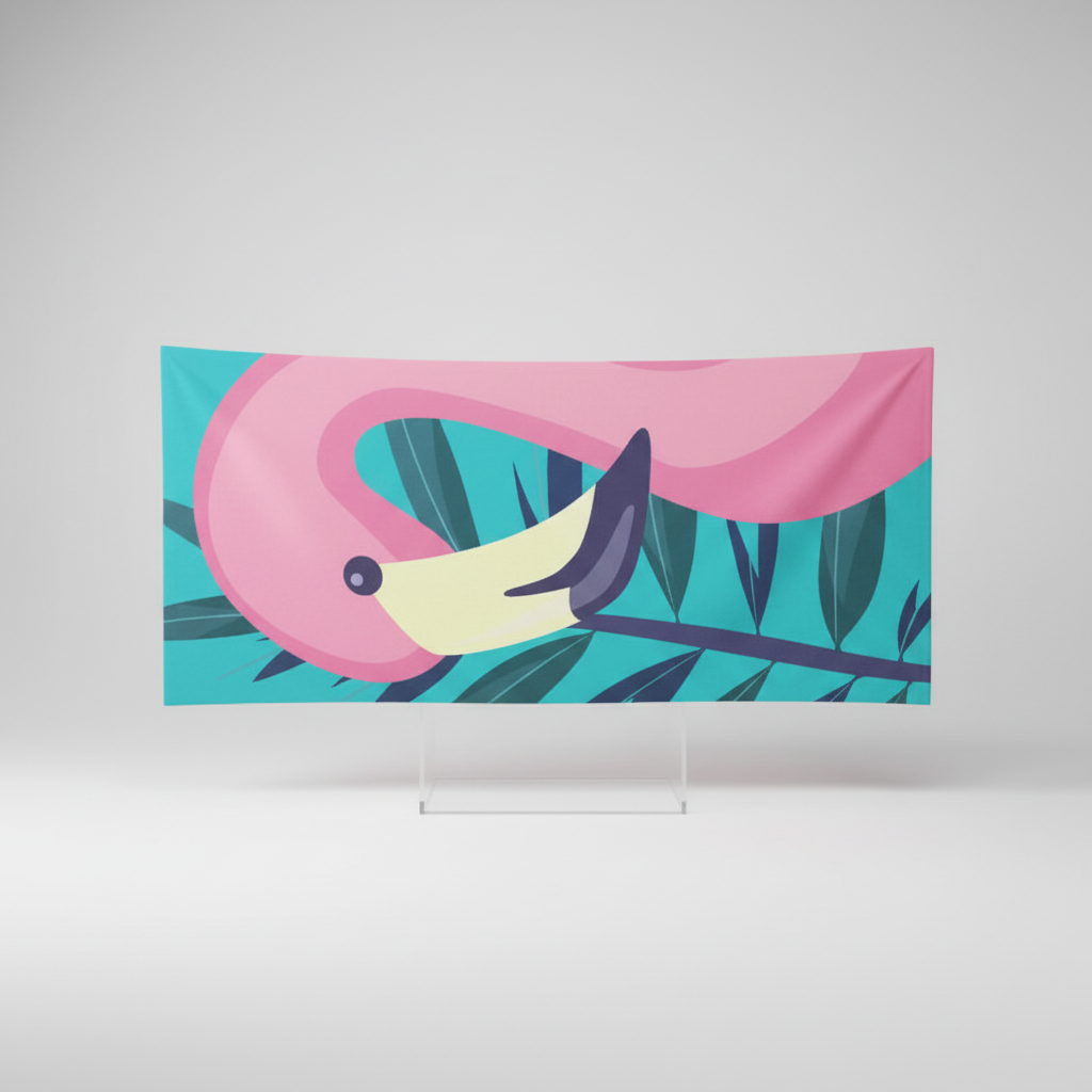 Flamingo Print Microfiber Towel for Beach Use