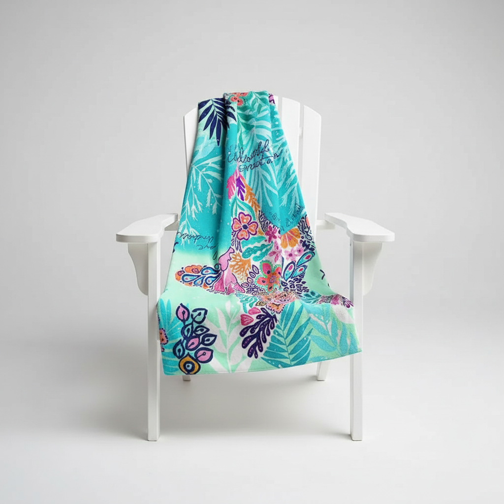 Flamingo Print Microfiber Towel for Beach Use