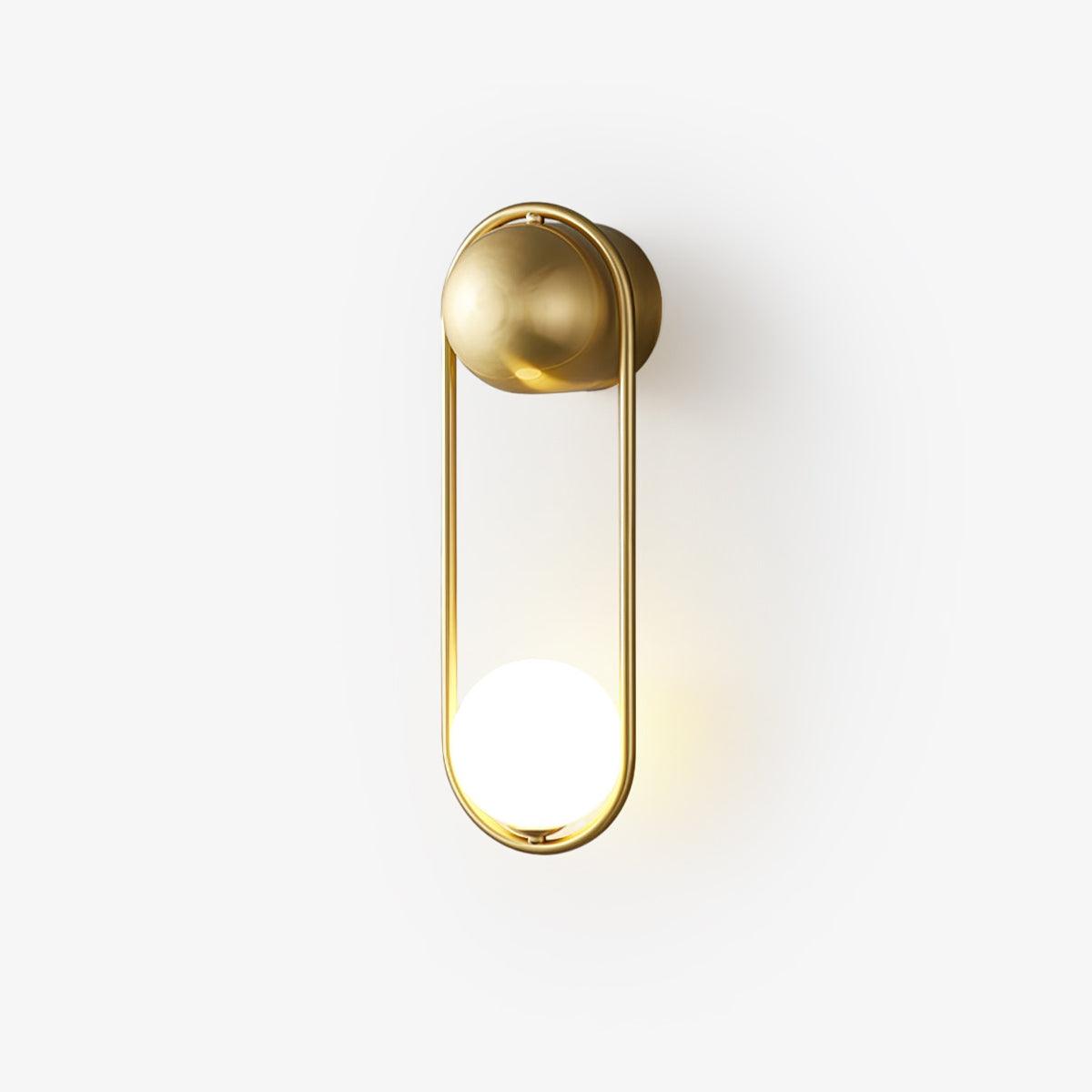 Elegant Brass Wall Light with Glass Shade for Indoor Spaces