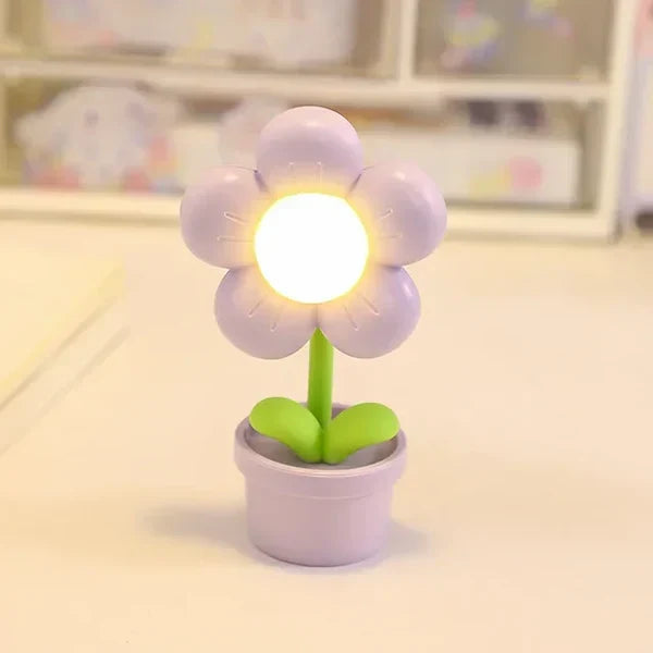 Small Table Lamp with Soothing Flower Design – BlossomGlow