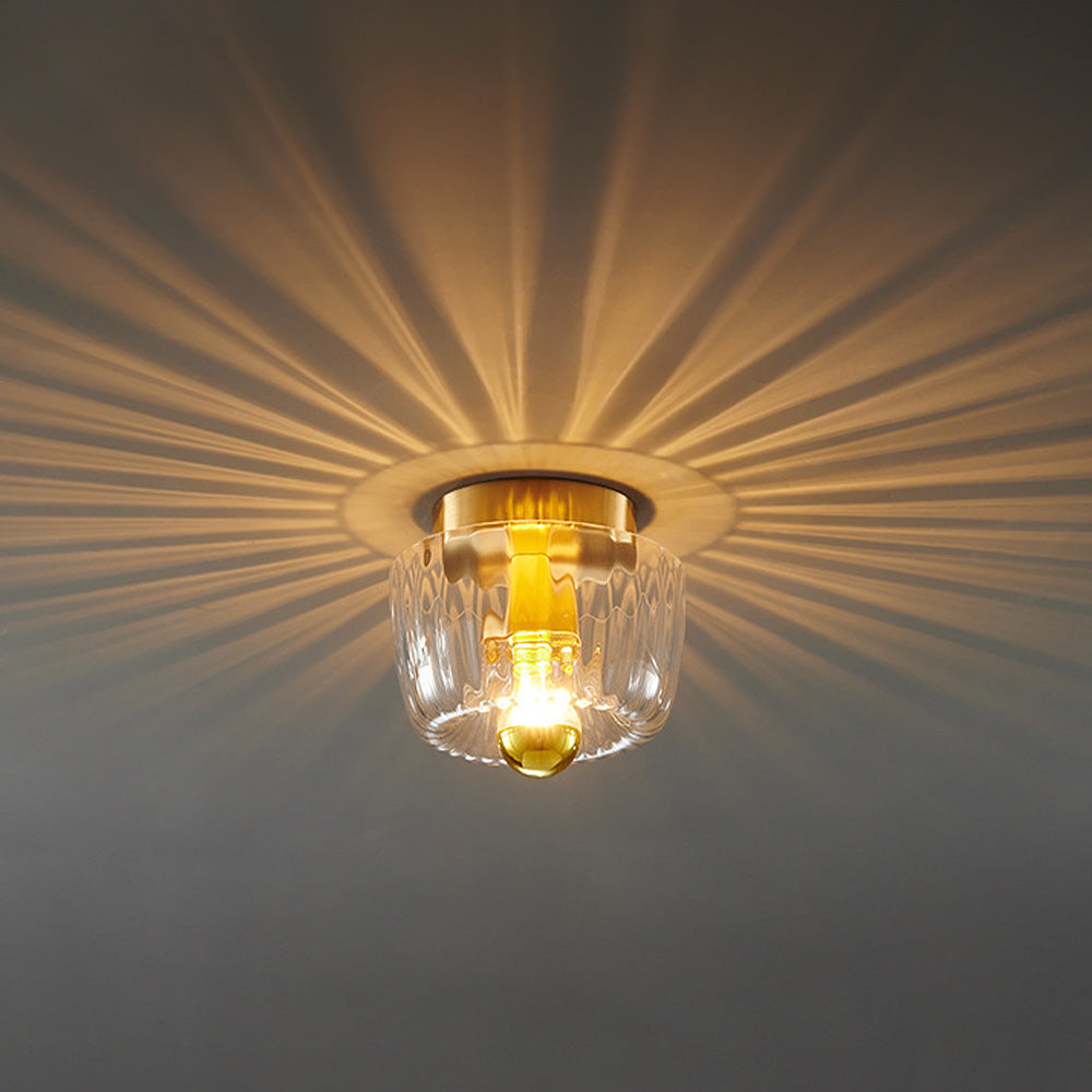 Elegant Flush Mount Ceiling Light with Clear Glass Shade
