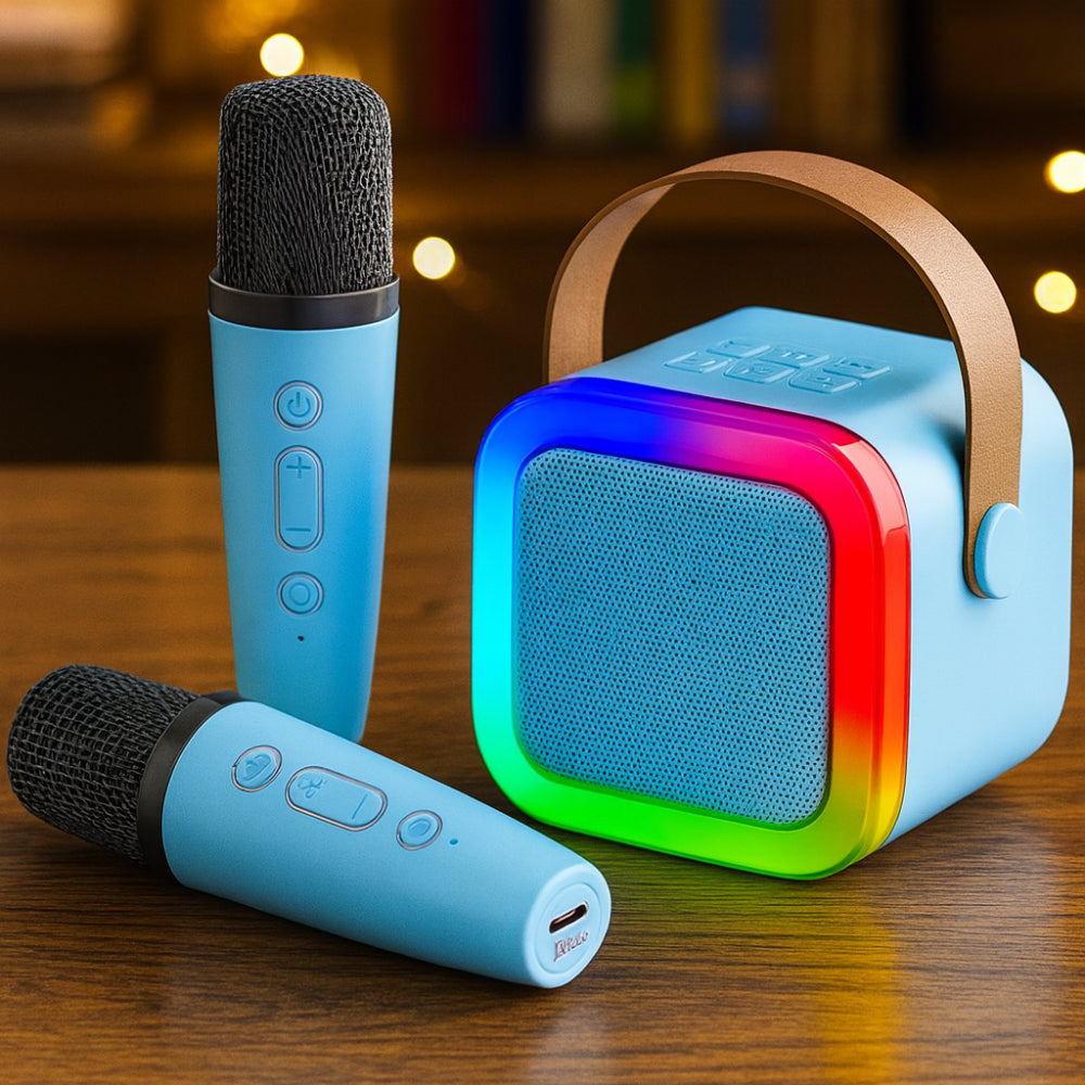 Portable Karaoke System | Wireless Microphones & Bluetooth Speaker