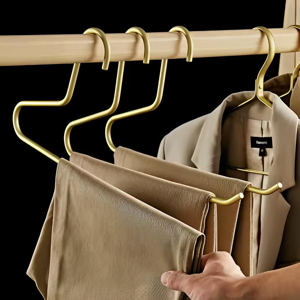 Sleek Metal Hangers with Grip Coating | Pack of 5 for Organizing Your Closet