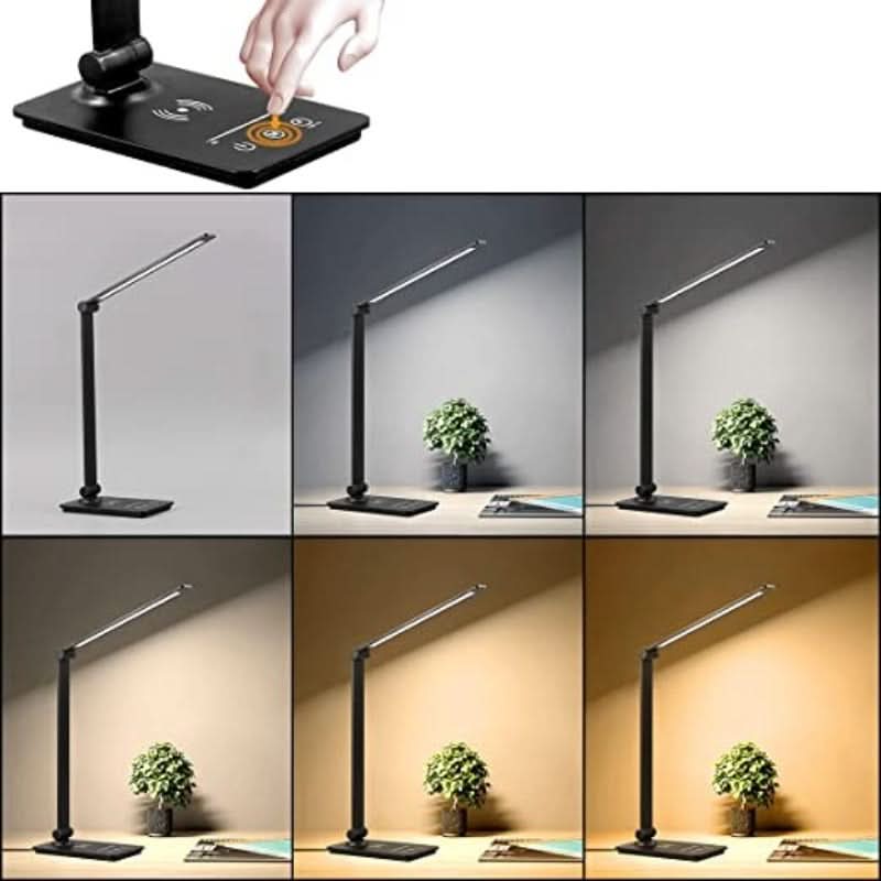 SmartCharge LED Desk Lamp with Touch Control and 5 Brightness Levels