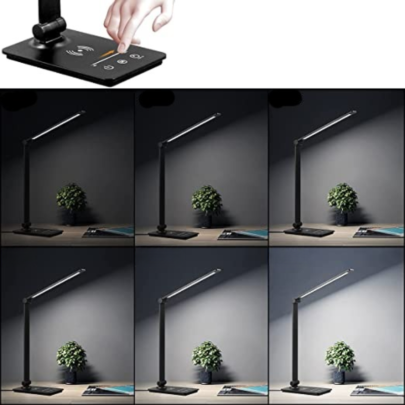 SmartCharge LED Desk Lamp with Touch Control and 5 Brightness Levels