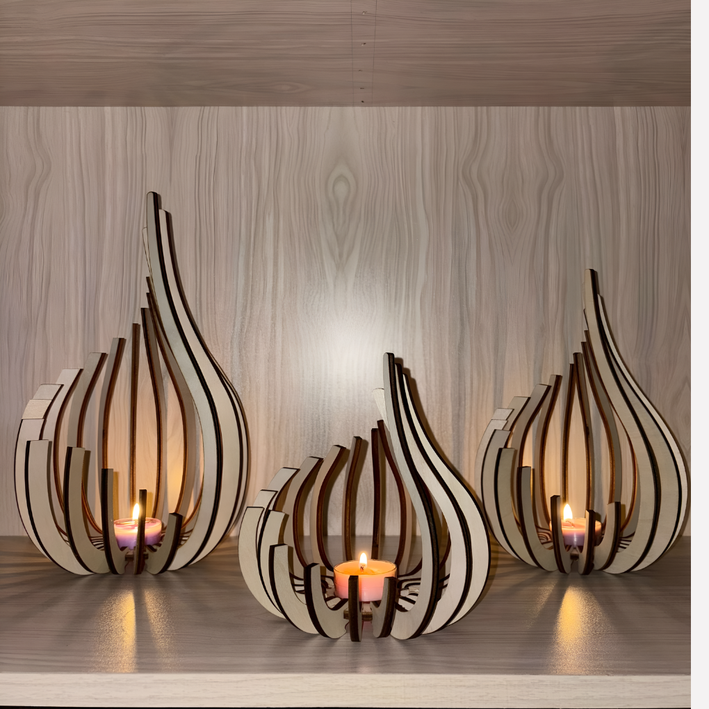 Elegant Flame-Shaped Candle Holder for Indoor Spaces