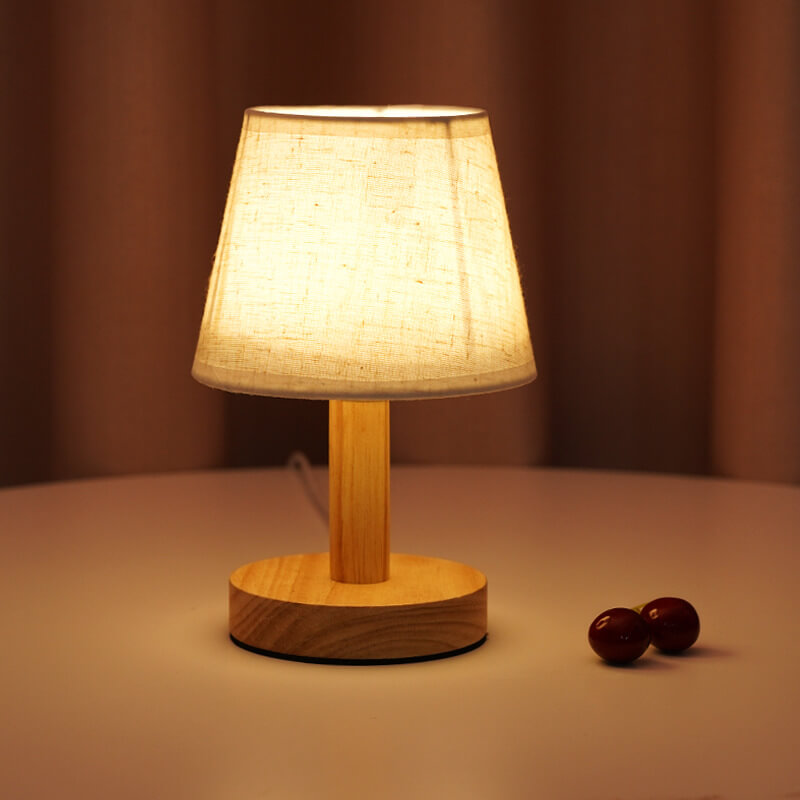 Elegant LED Desk Lamp with Classic Linen Shade - USB Powered