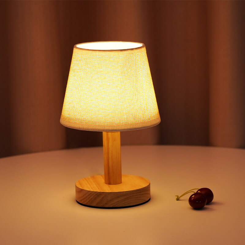 Elegant LED Desk Lamp with Classic Linen Shade - USB Powered