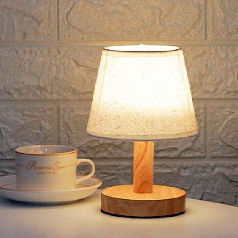 Elegant LED Desk Lamp with Classic Linen Shade - USB Powered