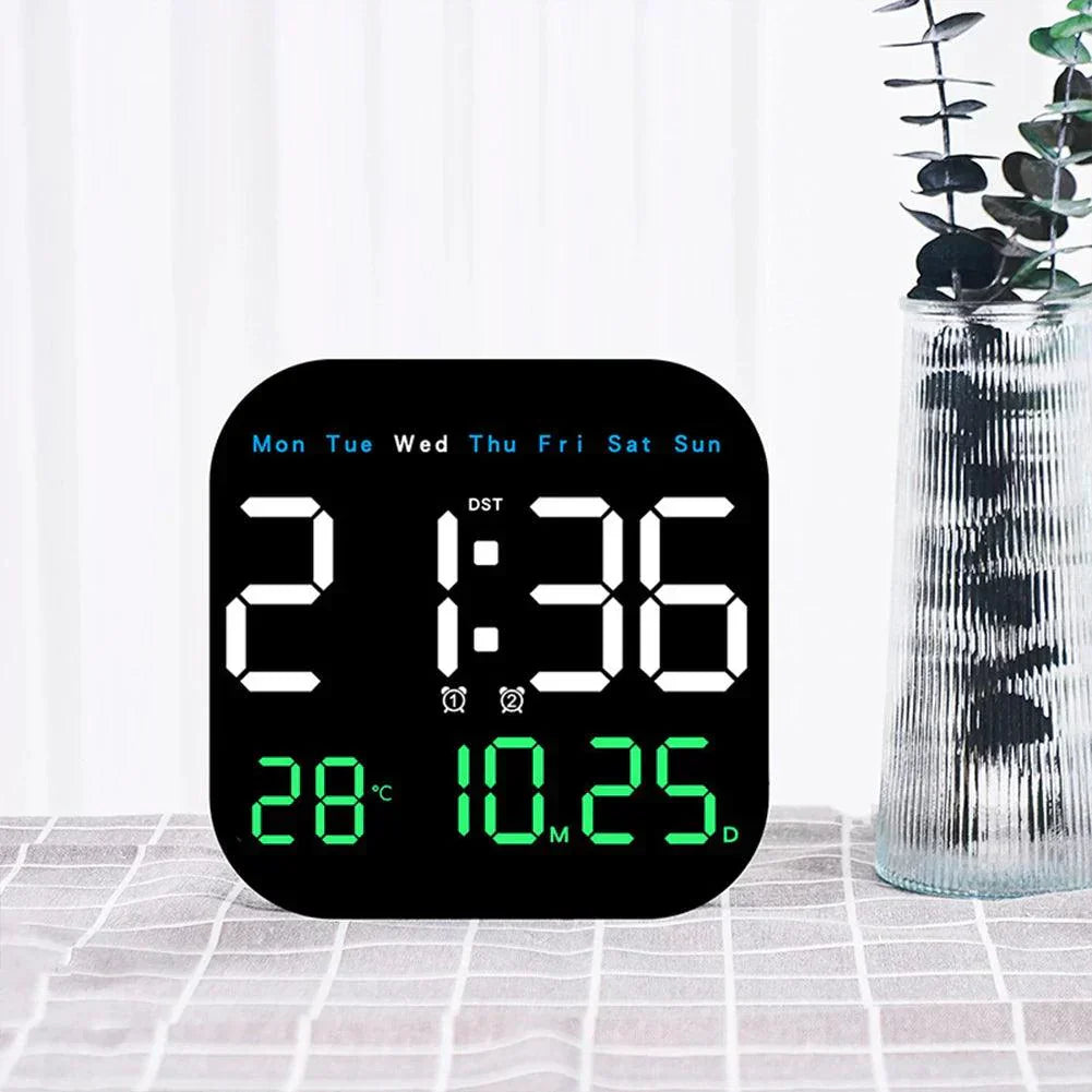 Smart LED Wall Clock with Remote and Temperature Readout