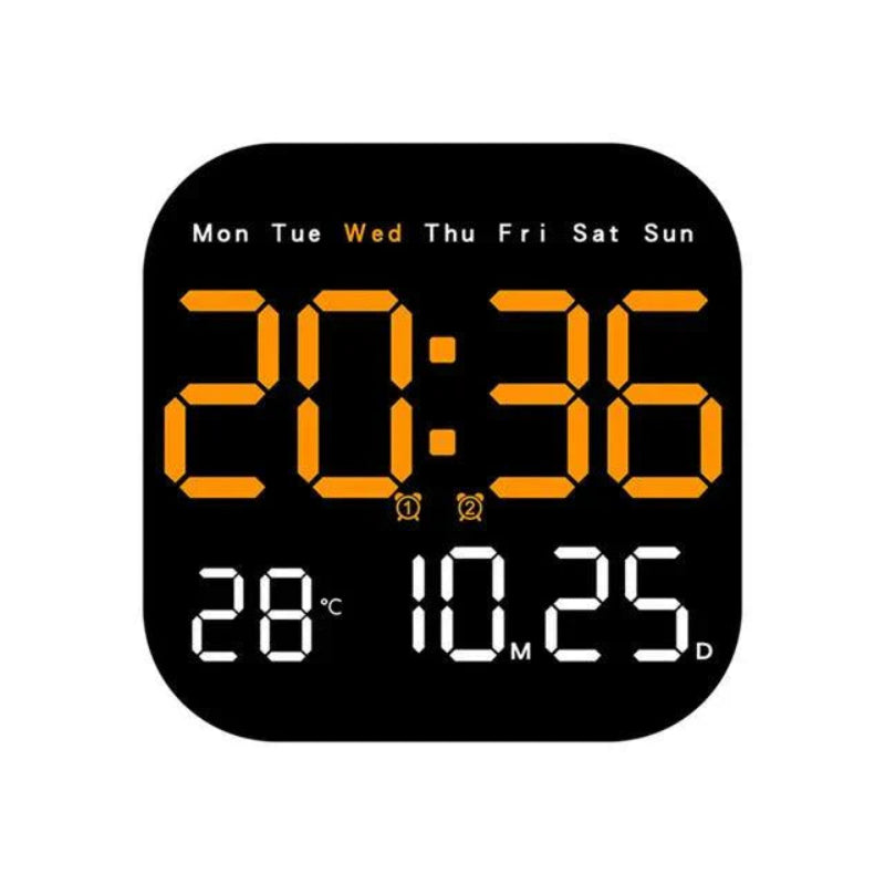 Smart LED Wall Clock with Remote and Temperature Readout