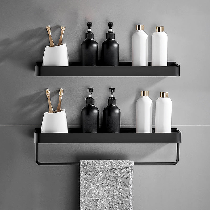 Sleek Black Bathroom Storage Set with Stainless Steel Racks