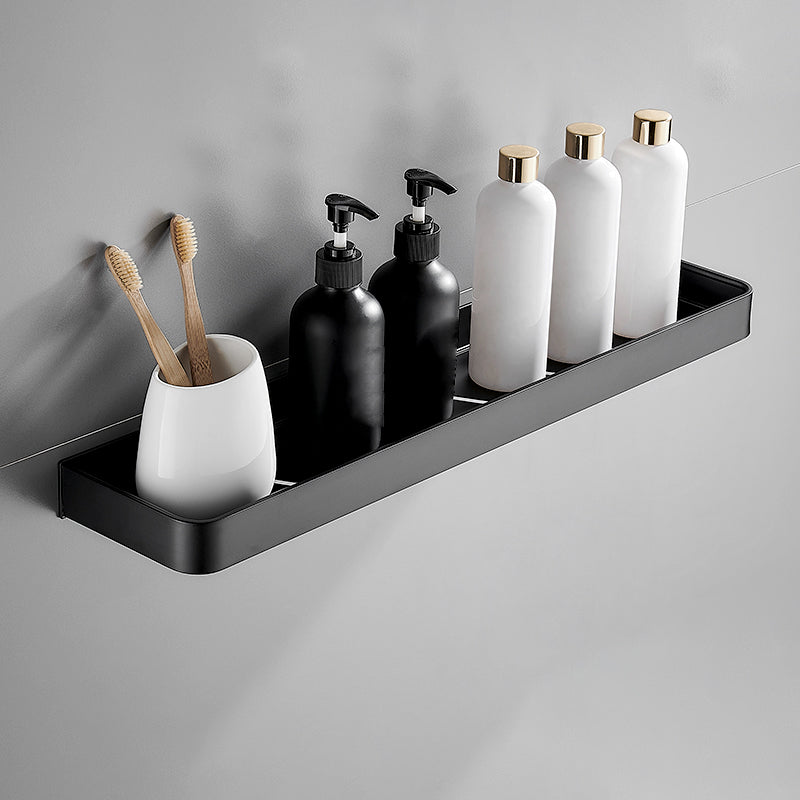 Sleek Black Bathroom Storage Set with Stainless Steel Racks