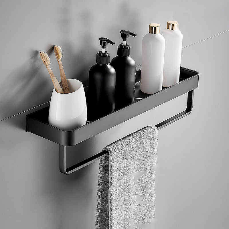 Sleek Black Bathroom Storage Set with Stainless Steel Racks