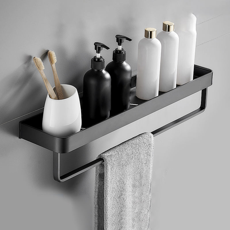 Sleek Black Bathroom Storage Set with Stainless Steel Racks