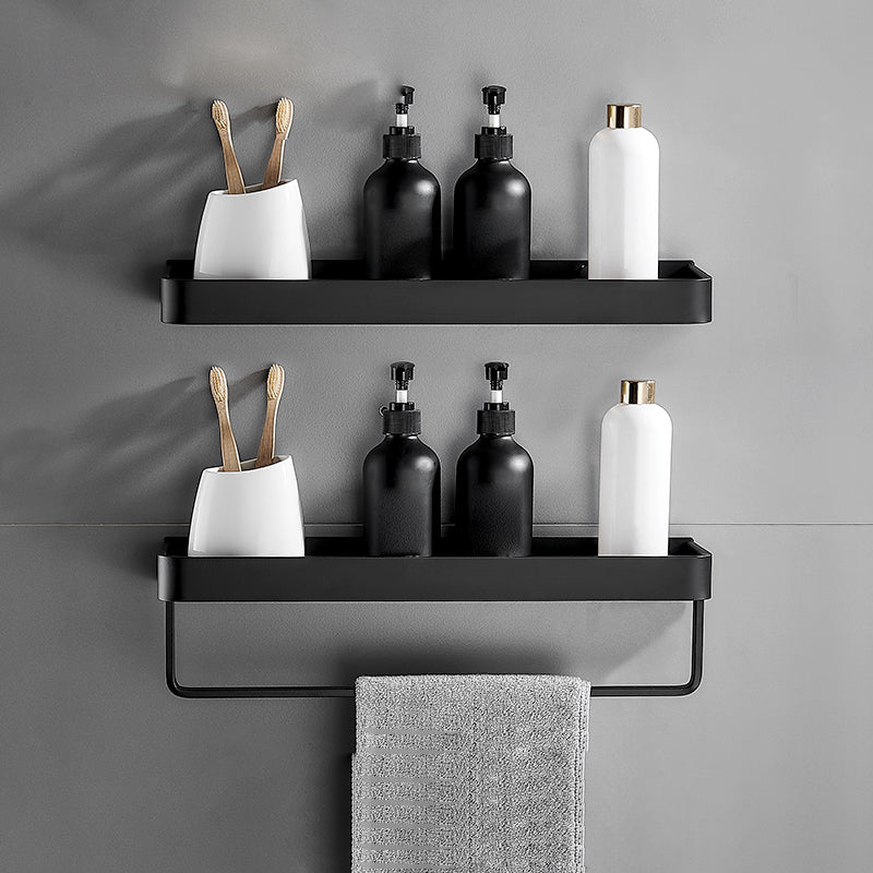 Sleek Black Bathroom Storage Set with Stainless Steel Racks