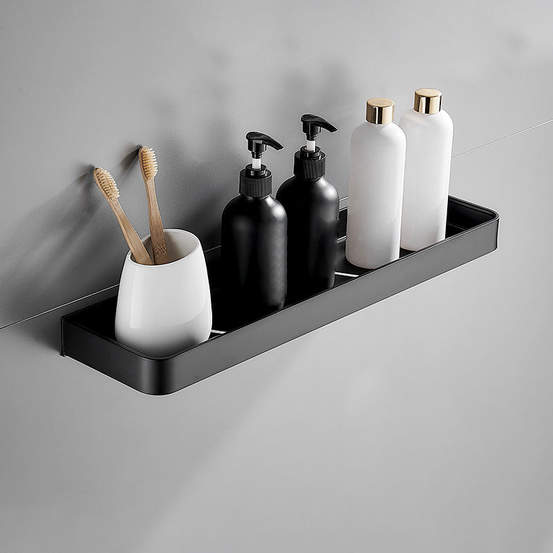 Sleek Black Bathroom Storage Set with Stainless Steel Racks