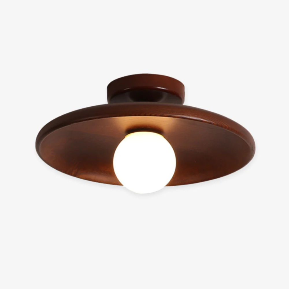 Stylish Wood-Trimmed LED Ceiling Light for Indoor Spaces