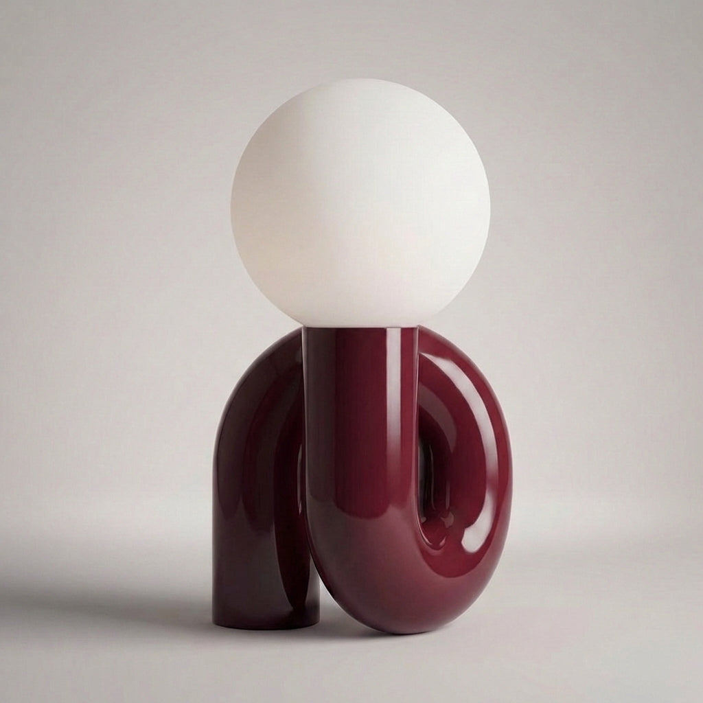 Sculptural Modern Table Lamp with Unique Arc Design