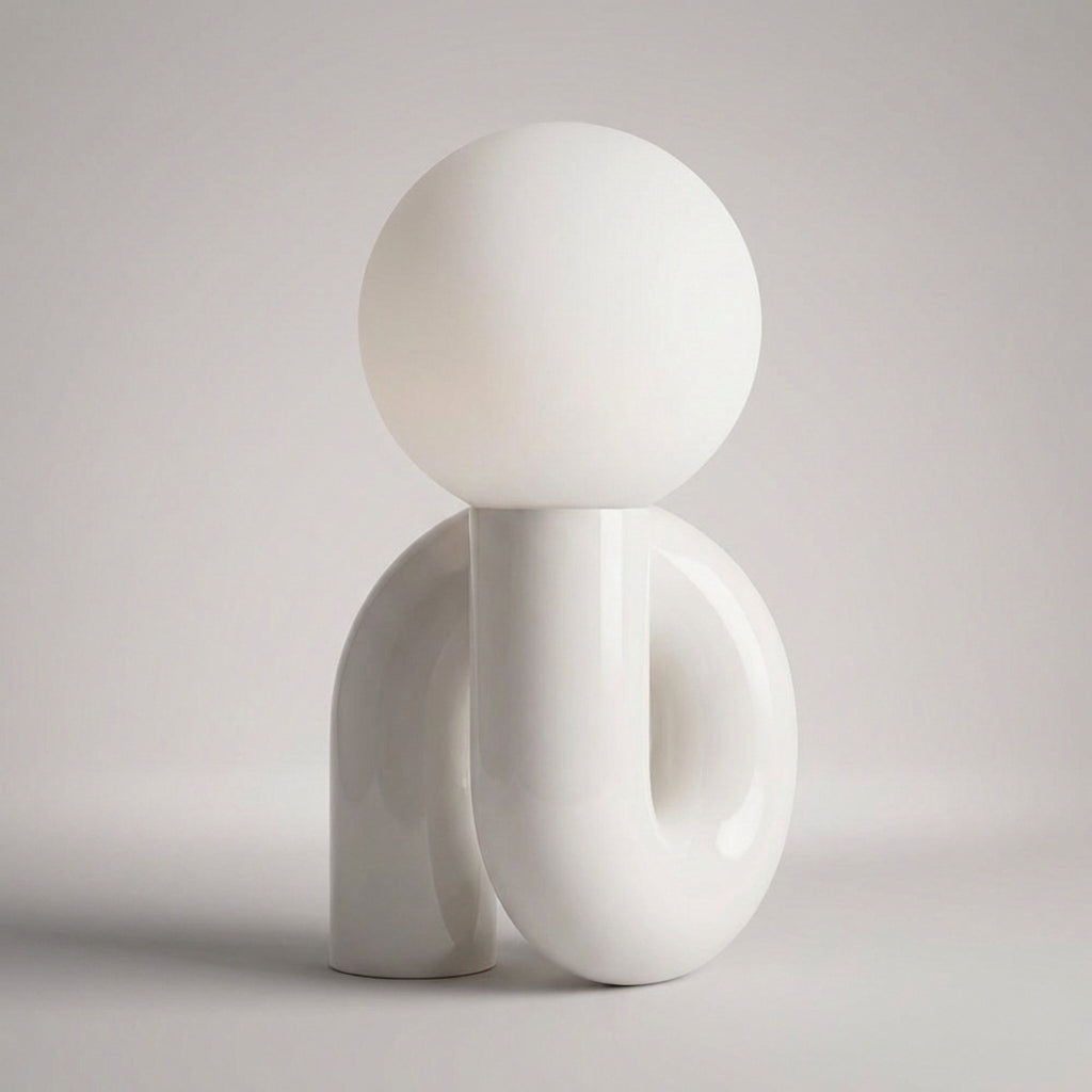 Sculptural Modern Table Lamp with Unique Arc Design