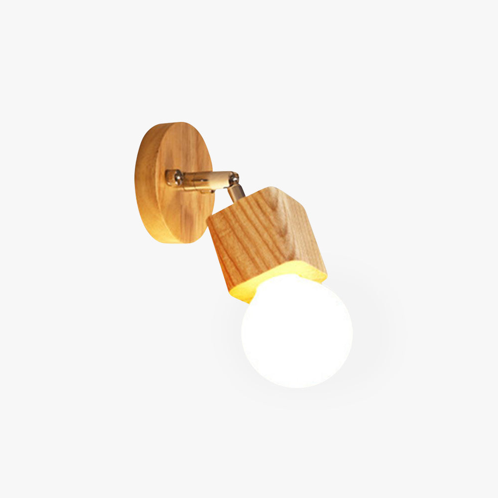 Stylish Adjustable Wall Light Fixture with Wood and Metal Design