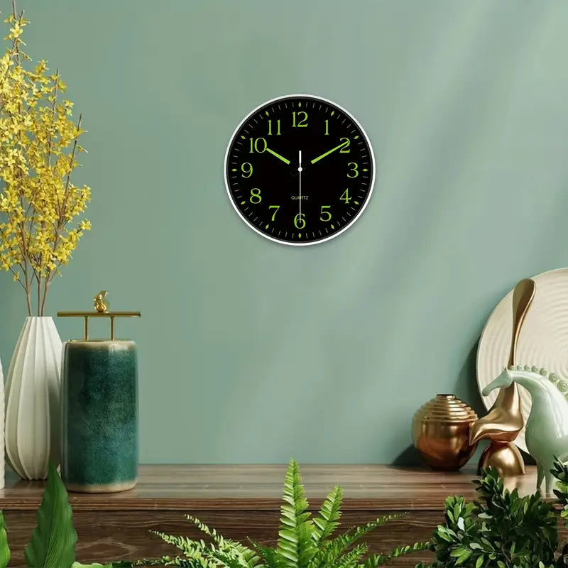 Luminous Silent Wall Clock with Elegant Round Design