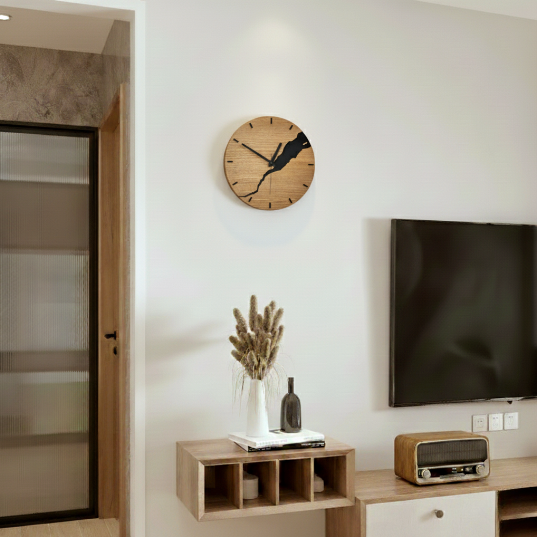 Elegant Wooden Wall Clock with Minimalist Design