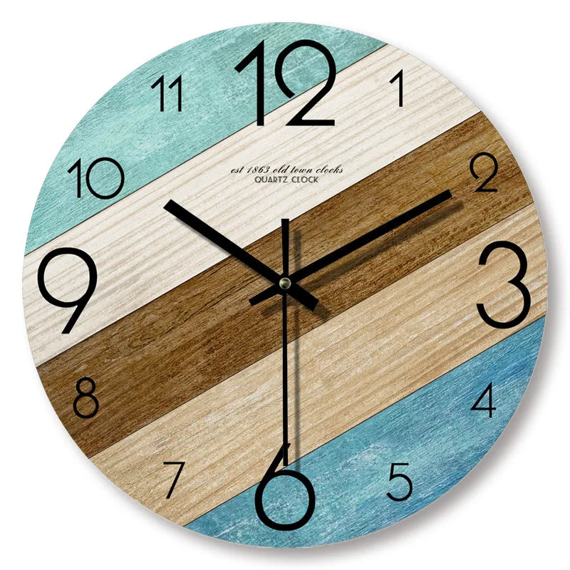 Natural Wood Wall Timepiece with Quiet Mechanism