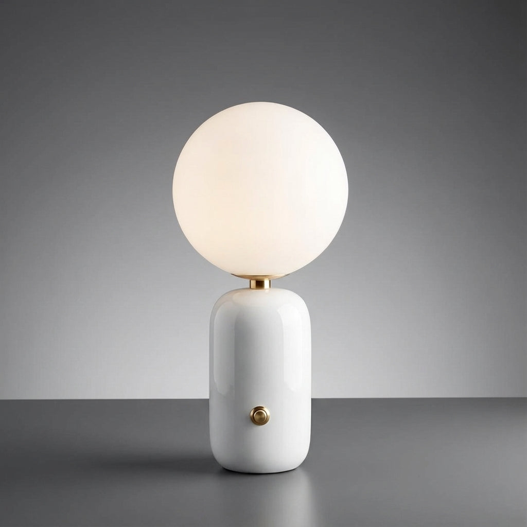 Contemporary Globe-Shaped Table Lamp