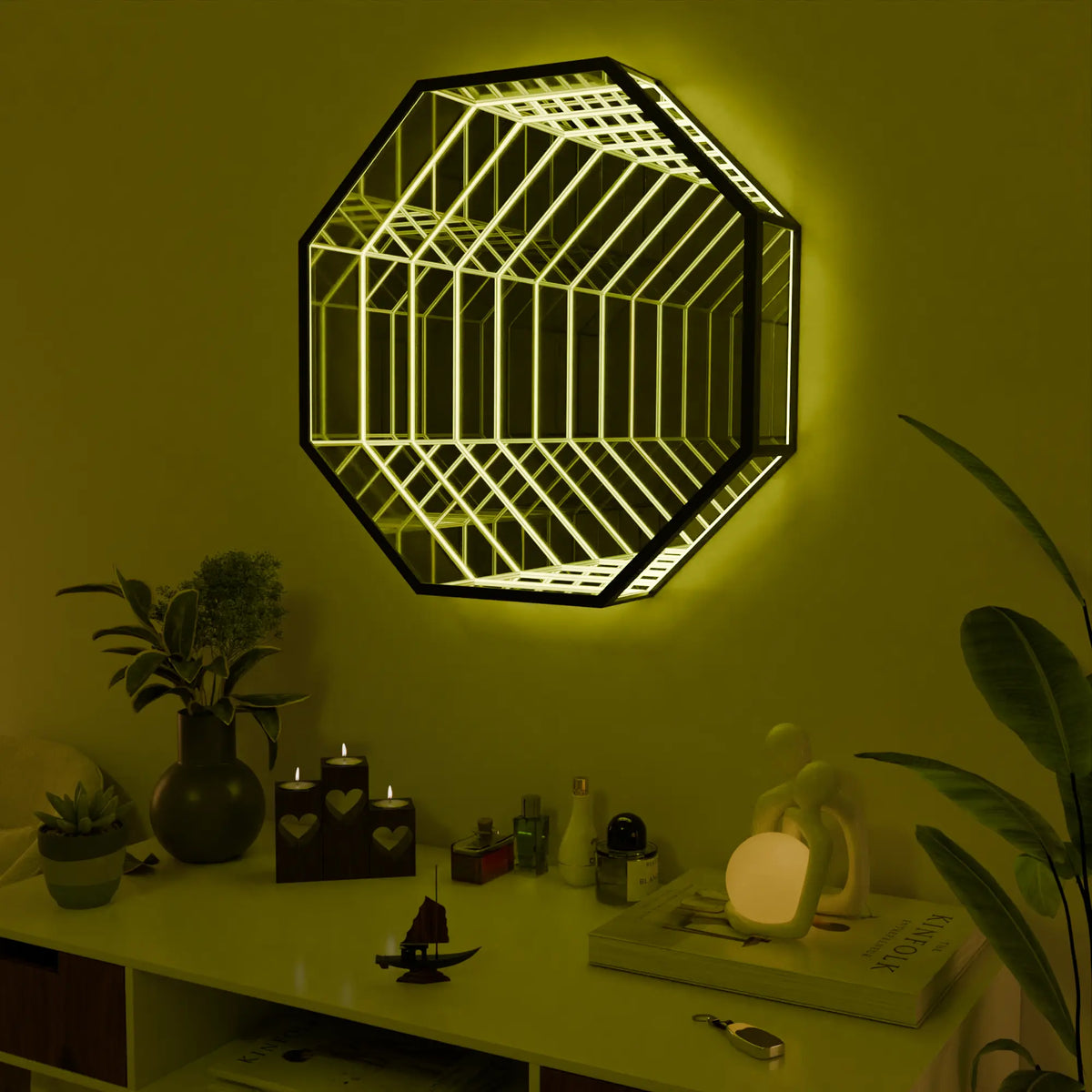 Geometric Hexagon Wall Light Fixture - Contemporary Design