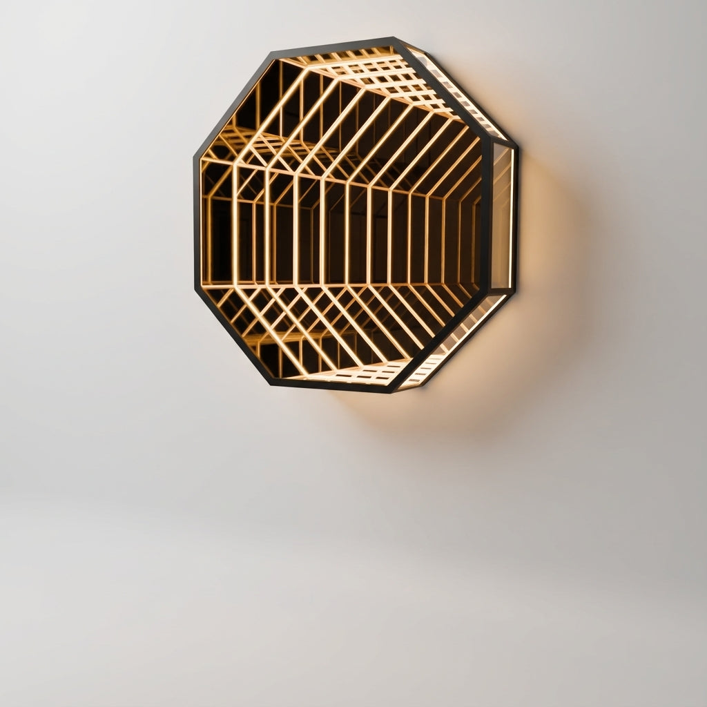 Geometric Hexagon Wall Light Fixture - Contemporary Design