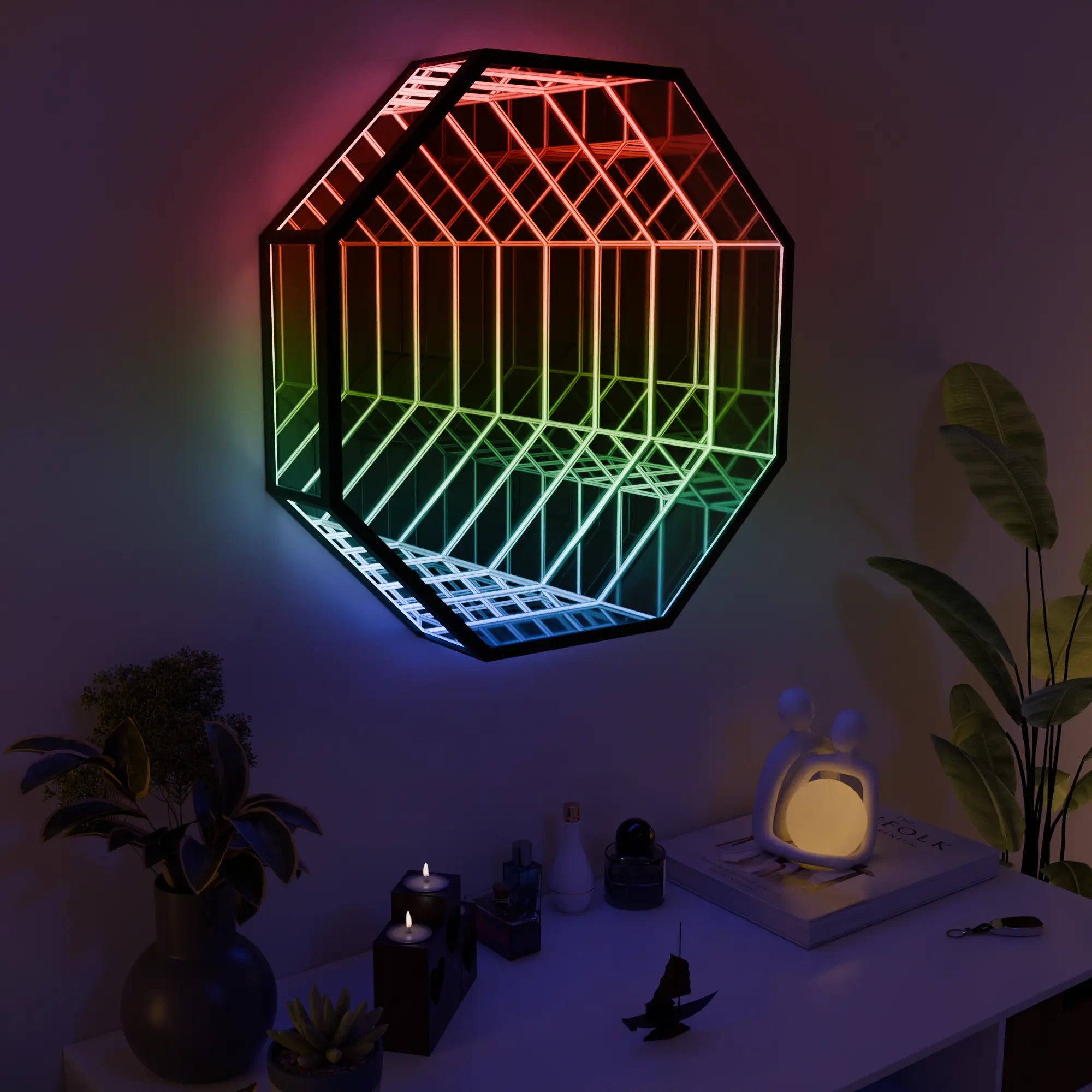 Geometric Hexagon Wall Light Fixture - Contemporary Design