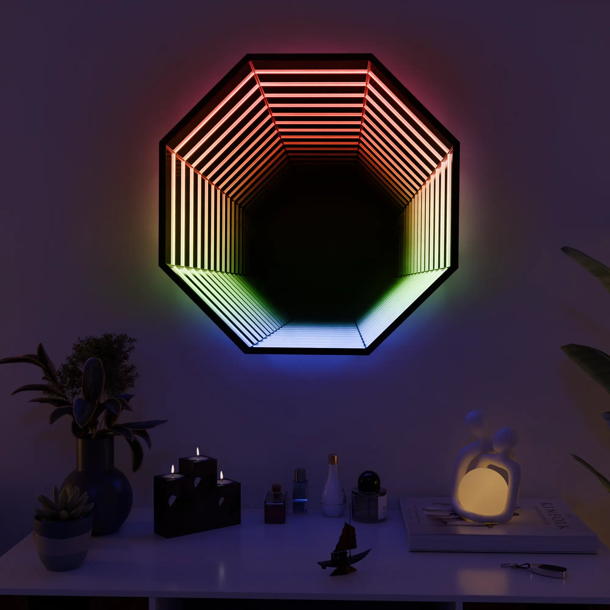 Geometric Hexagon Wall Light Fixture - Contemporary Design