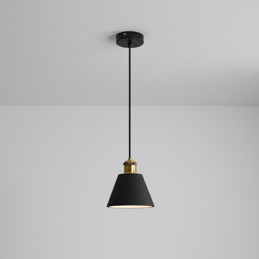 Contemporary Resin and Metal Pendant Light Fixture