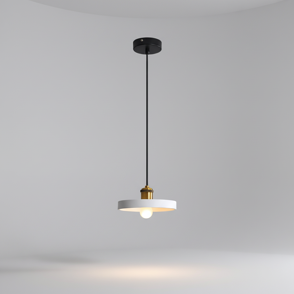 Contemporary Resin and Metal Pendant Light Fixture