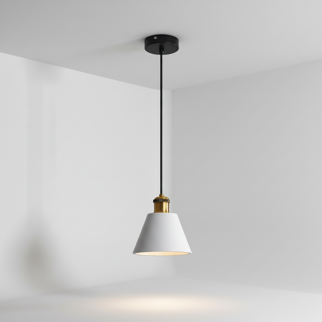 Contemporary Resin and Metal Pendant Light Fixture