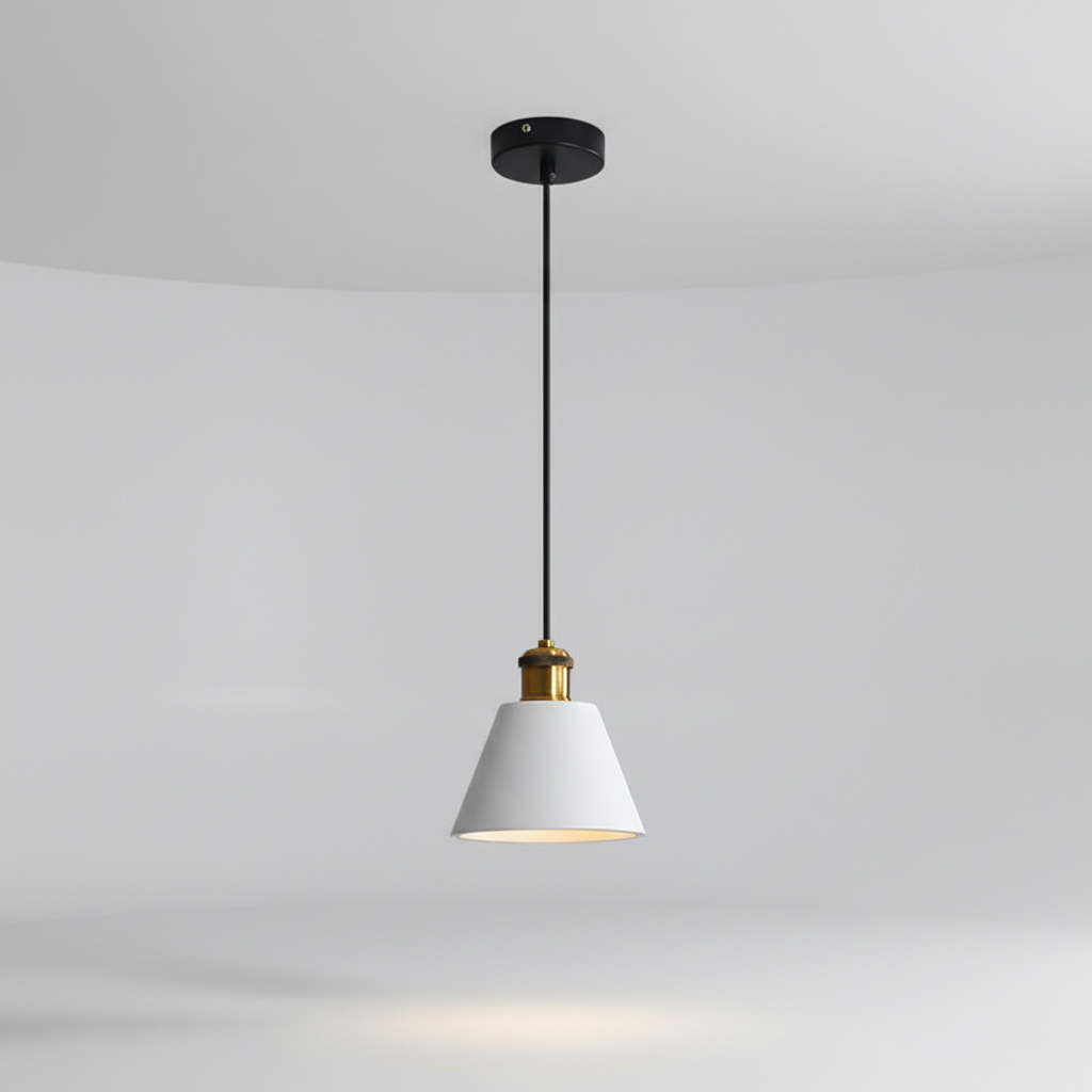 Contemporary Resin and Metal Pendant Light Fixture