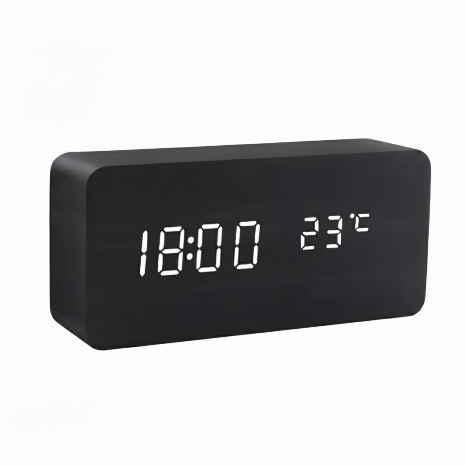 Chic Wooden LED Alarm Clock - Stylish Smart Bedside Companion