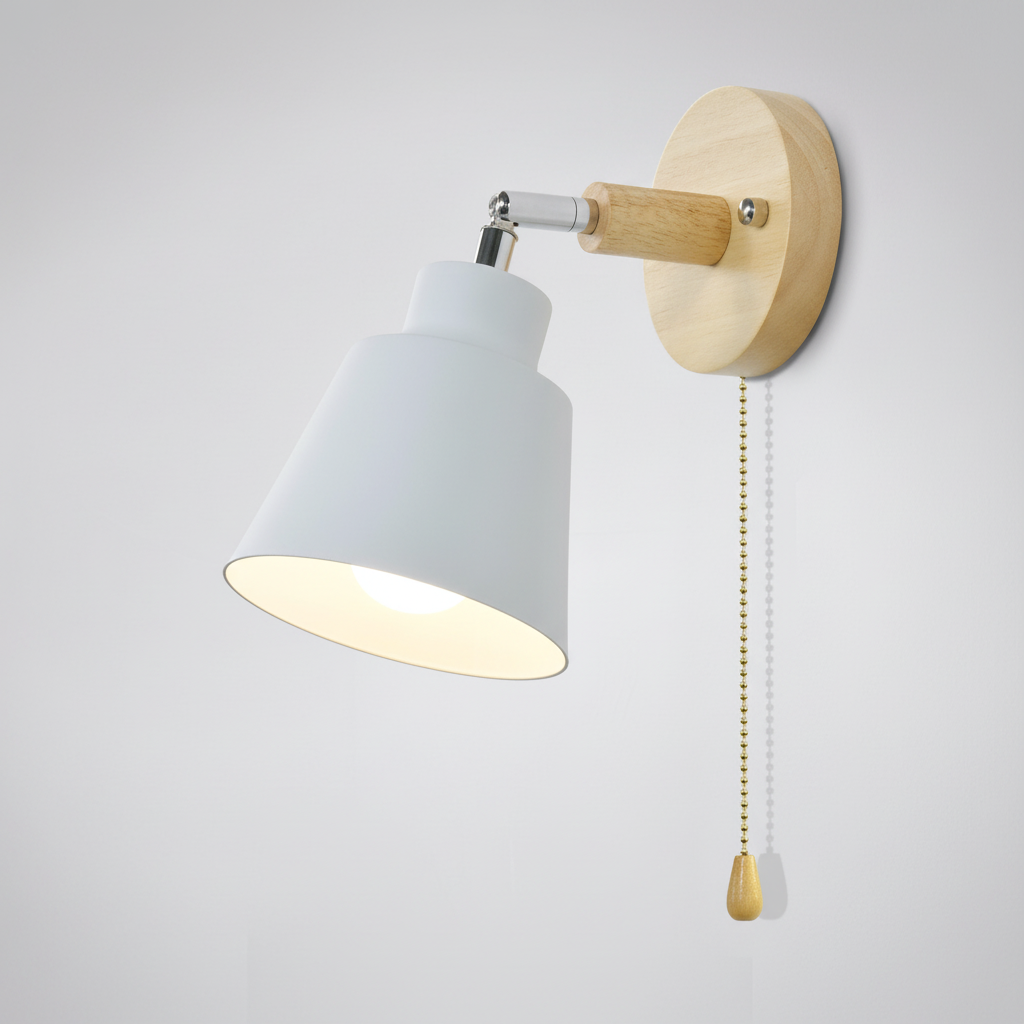 Contemporary Wall Light with Pull Switch