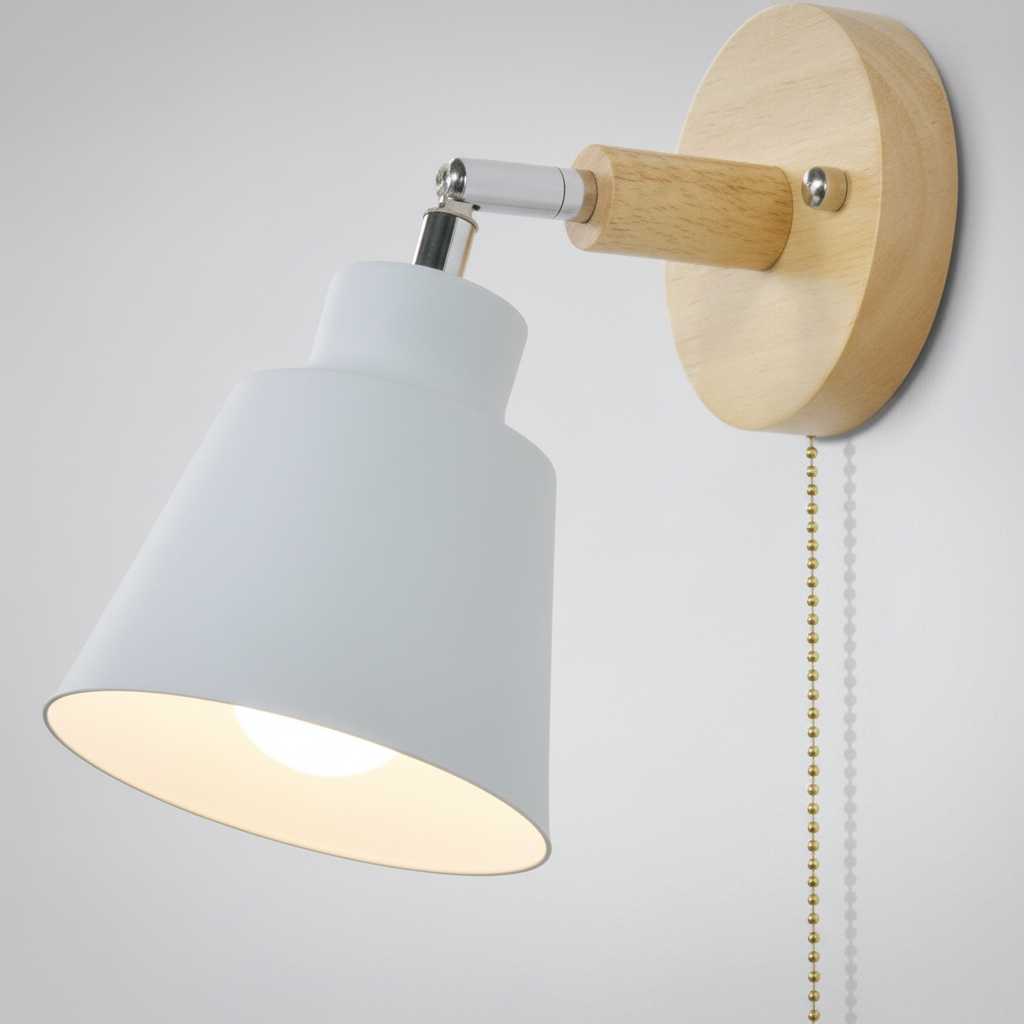 Contemporary Wall Light with Pull Switch