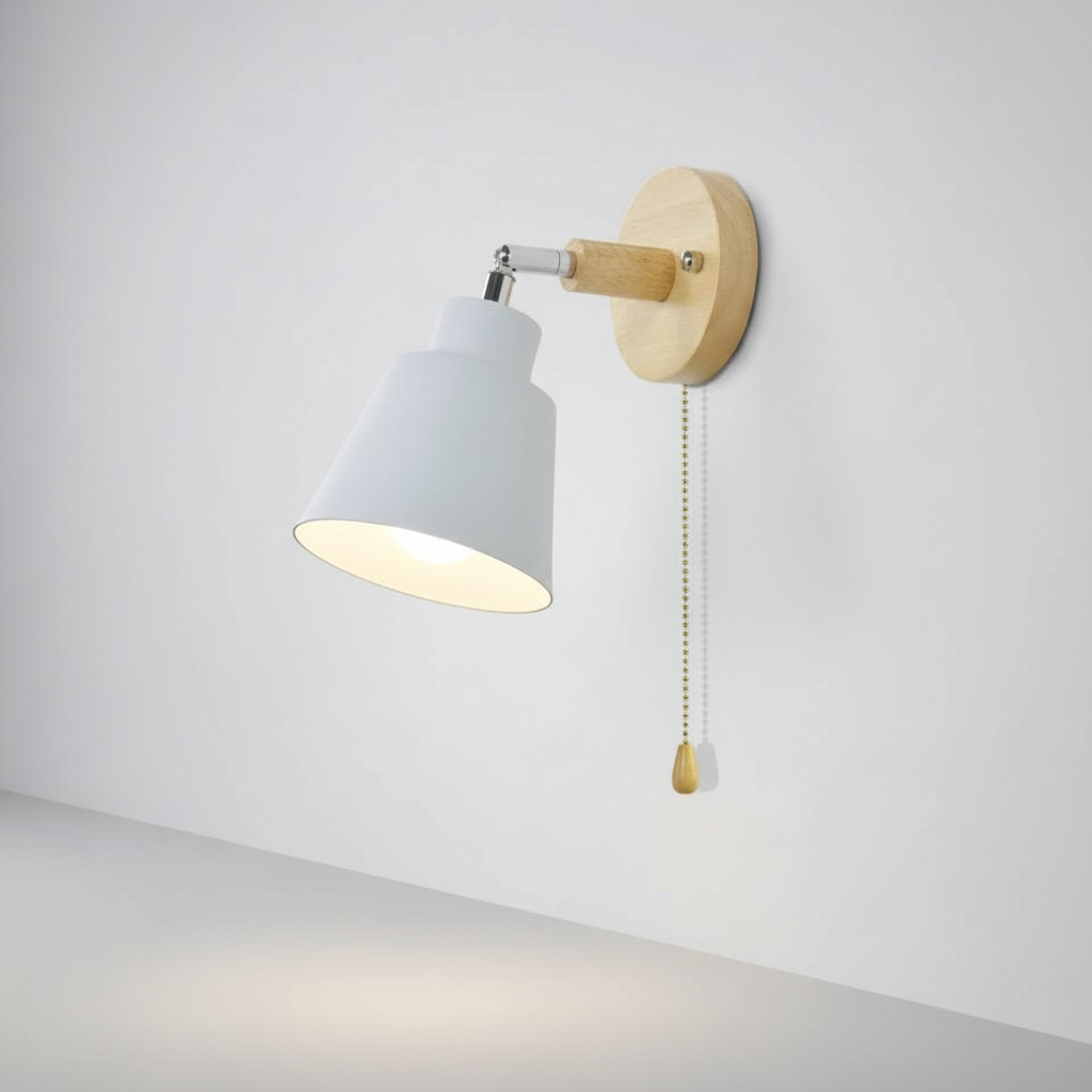 Contemporary Wall Light with Pull Switch