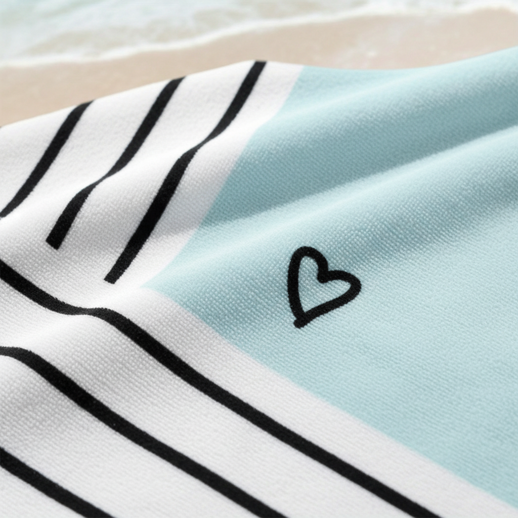 Wave Pattern Bath Towel - Contemporary Design