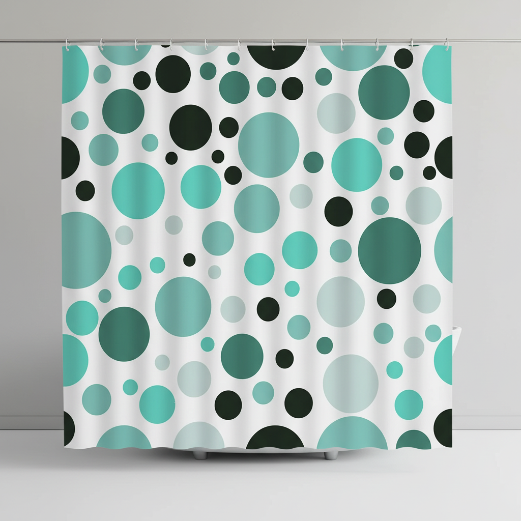 Geometric Shower Curtain Set - Contemporary Ripple Design