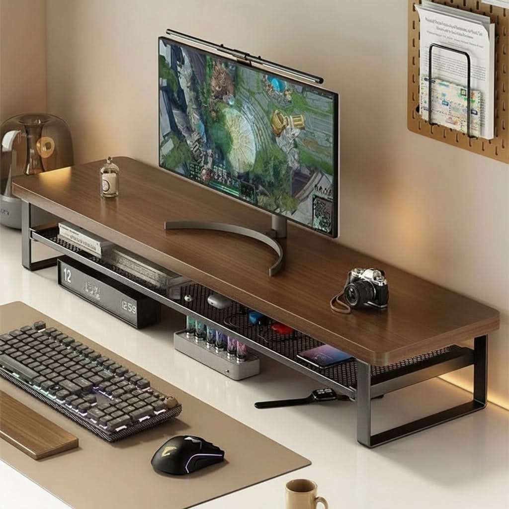 ElevatePro - Dual-Layer Monitor Stand with Convenient Storage