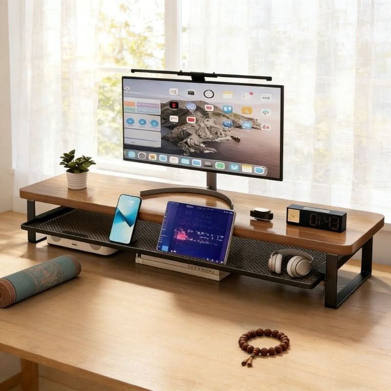 ElevatePro - Dual-Layer Monitor Stand with Convenient Storage